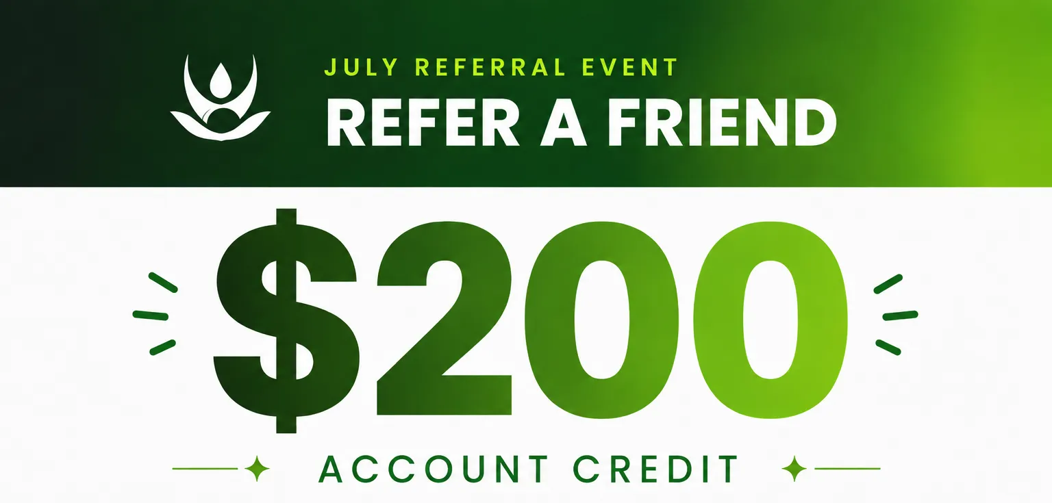 July referral event — Refer a friend for $200 account credit